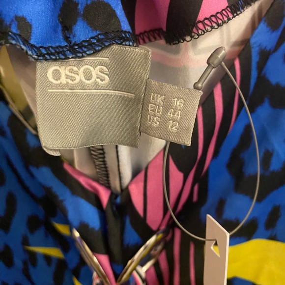ASOS Blue and Pink Graphic Dress - Picture 2 of 7
